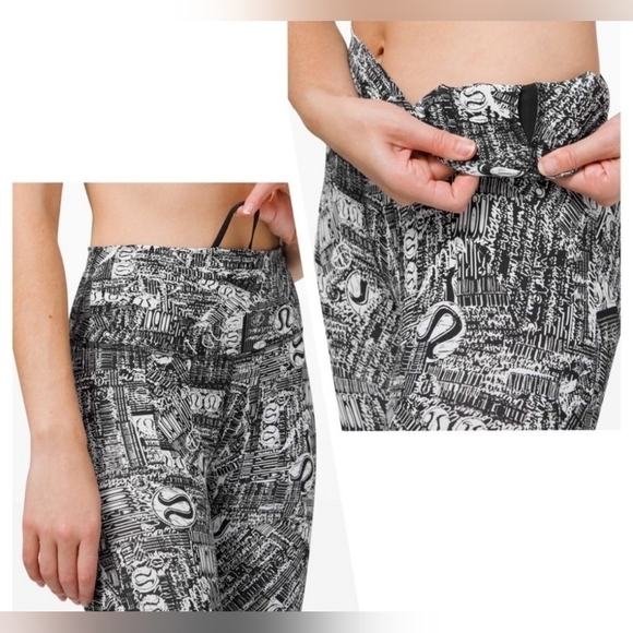 Lululemon Wunder Train High-Rise Tight 25" Tear It Up Alpine White Black Size 8 - Picture 2 of 16